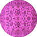 Round Oriental Pink Traditional Rug, urb794pnk