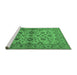 Sideview of Machine Washable Oriental Emerald Green Traditional Area Rugs, wshurb794emgrn