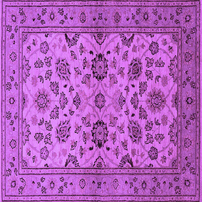 Square Machine Washable Oriental Purple Traditional Area Rugs, wshurb794pur