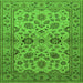 Square Machine Washable Oriental Green Traditional Area Rugs, wshurb794grn