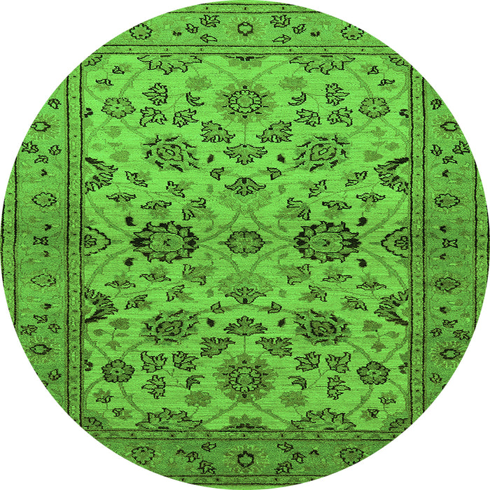 Round Oriental Green Traditional Rug, urb794grn
