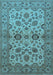 Machine Washable Oriental Light Blue Traditional Rug, wshurb794lblu