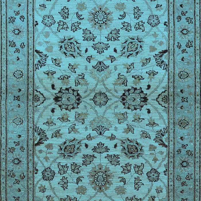 Machine Washable Oriental Light Blue Traditional Rug, wshurb794lblu