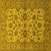 Square Oriental Yellow Traditional Rug, urb794yw