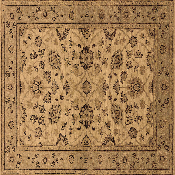 Square Oriental Brown Traditional Rug, urb794brn