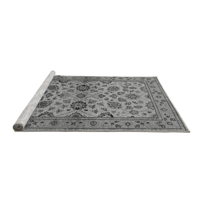 Sideview of Machine Washable Oriental Gray Traditional Rug, wshurb794gry