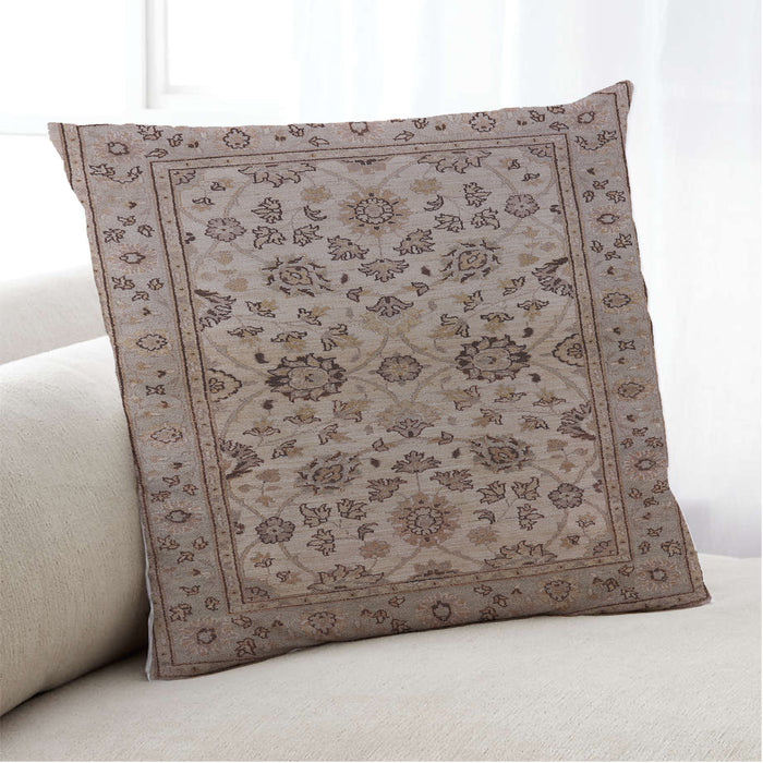 Lifestyle Image of Mid-Century Modern Urban Square Chestnut Brown Throw Pillow, 18 inch by 18 inch, pwurb794