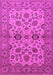 Machine Washable Oriental Pink Traditional Rug, wshurb794pnk