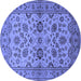 Round Oriental Blue Traditional Rug, urb794blu