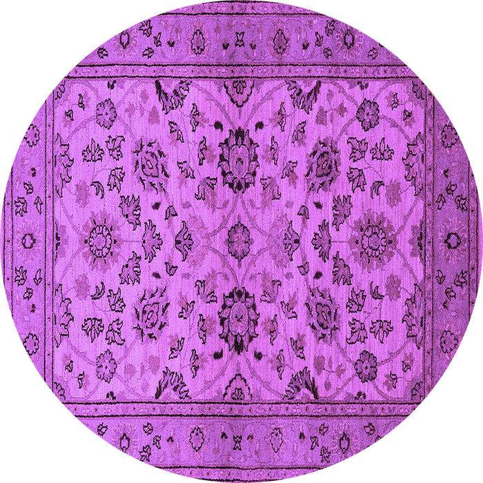 Round Machine Washable Oriental Purple Traditional Area Rugs, wshurb794pur