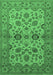 Machine Washable Oriental Emerald Green Traditional Area Rugs, wshurb794emgrn