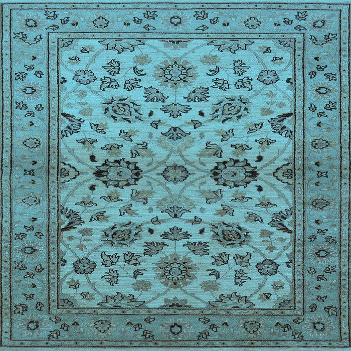 Square Oriental Light Blue Traditional Rug, urb794lblu