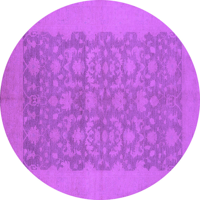 Round Oriental Purple Traditional Rug, urb795pur