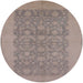 Round Mid-Century Modern Rose Purple Oriental Rug, urb795