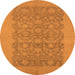 Round Oriental Orange Traditional Rug, urb795org