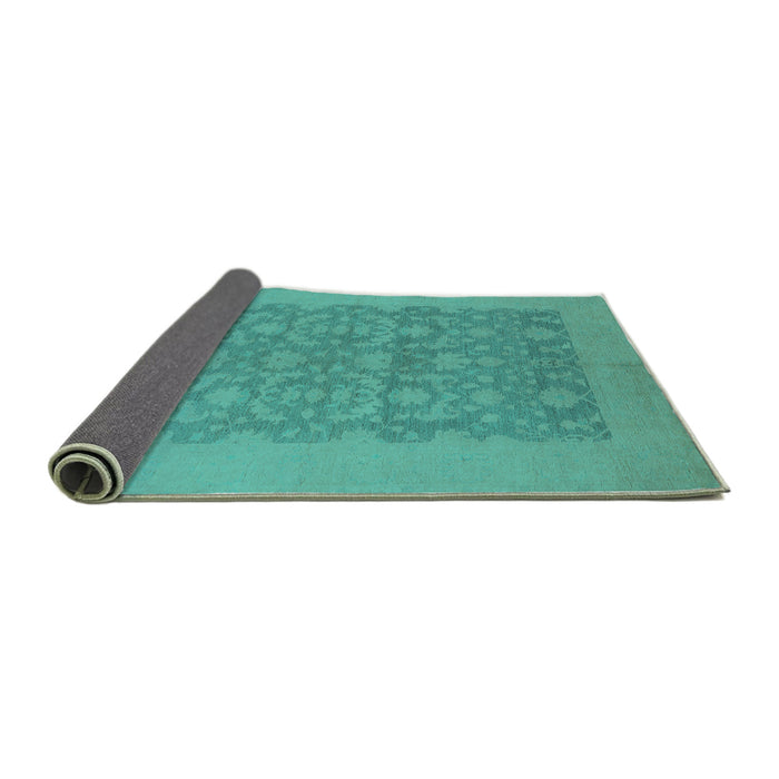 Sideview of Oriental Turquoise Traditional Rug, urb795turq