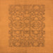 Square Machine Washable Oriental Orange Traditional Area Rugs, wshurb795org