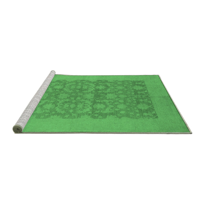Sideview of Machine Washable Oriental Emerald Green Traditional Area Rugs, wshurb795emgrn