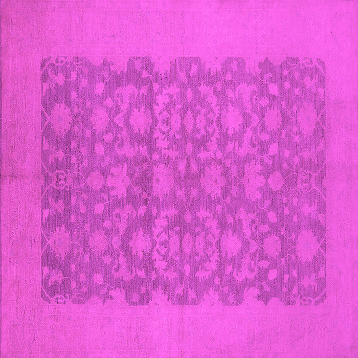 Square Machine Washable Oriental Pink Traditional Rug, wshurb795pnk