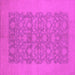 Square Machine Washable Oriental Pink Traditional Rug, wshurb795pnk