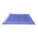 Sideview of Machine Washable Oriental Blue Traditional Rug, wshurb795blu