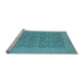 Sideview of Machine Washable Oriental Light Blue Traditional Rug, wshurb795lblu