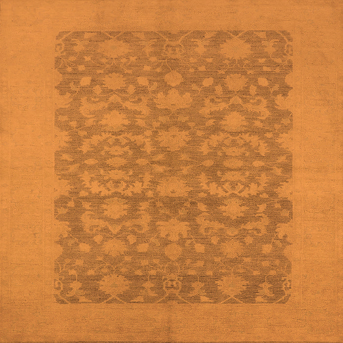 Square Oriental Orange Traditional Rug, urb795org