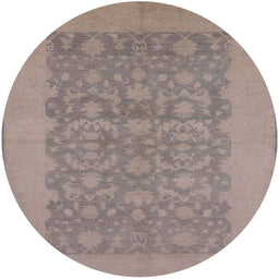 Round Machine Washable Industrial Modern Rose Dust Purple Rug, wshurb795