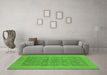 Machine Washable Oriental Green Traditional Area Rugs in a Living Room,, wshurb795grn