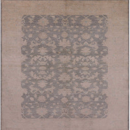 Square Mid-Century Modern Rose Purple Oriental Rug, urb795