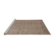 Sideview of Machine Washable Industrial Modern Dark Almond Brown Rug, wshurb796