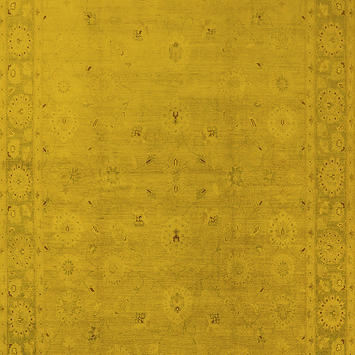Machine Washable Oriental Yellow Traditional Rug, wshurb796yw