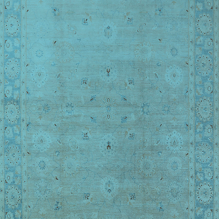 Machine Washable Oriental Light Blue Traditional Rug, wshurb796lblu