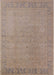 Mid-Century Modern Dark Almond Brown Oriental Rug, urb796