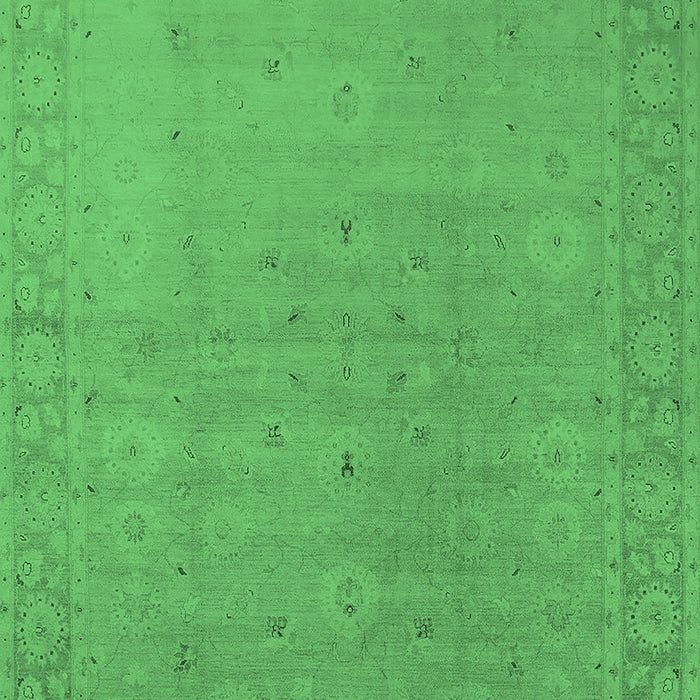 Machine Washable Oriental Emerald Green Traditional Area Rugs, wshurb796emgrn