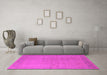 Machine Washable Oriental Pink Traditional Rug in a Living Room, wshurb796pnk