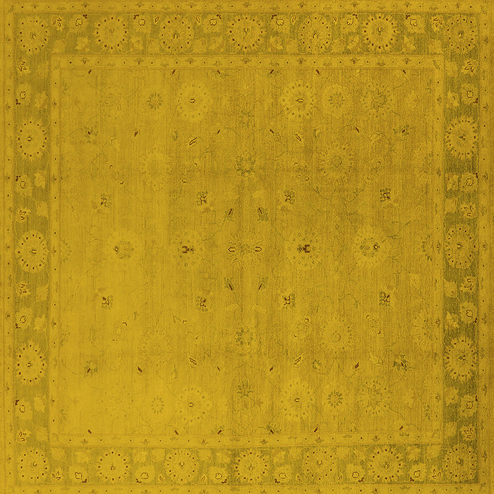 Square Oriental Yellow Traditional Rug, urb796yw