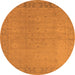 Round Machine Washable Oriental Orange Traditional Area Rugs, wshurb796org