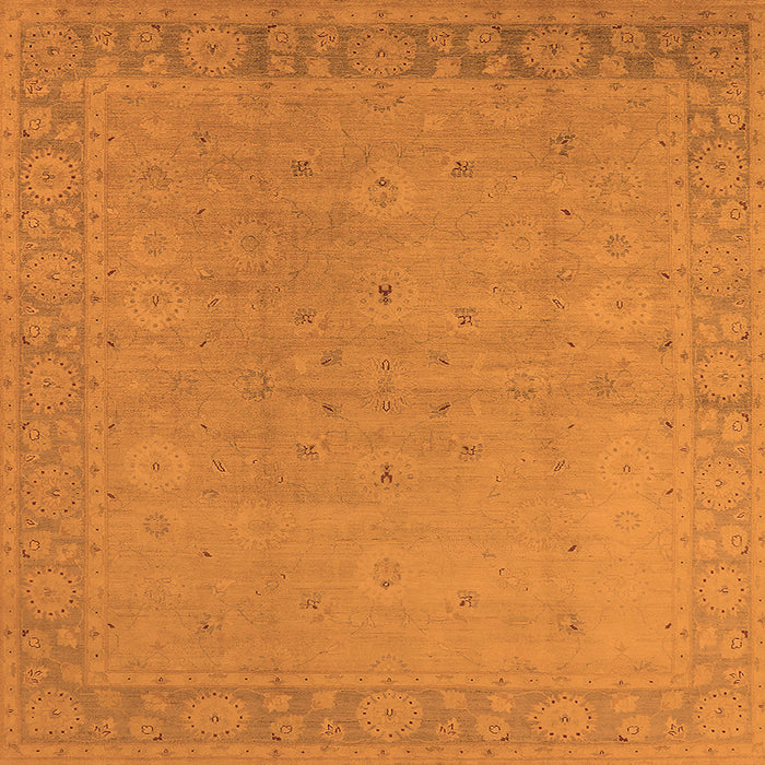 Square Oriental Orange Traditional Rug, urb796org
