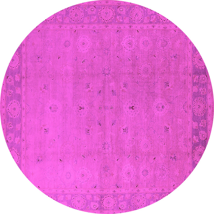 Round Oriental Pink Traditional Rug, urb796pnk