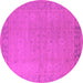 Round Oriental Pink Traditional Rug, urb796pnk