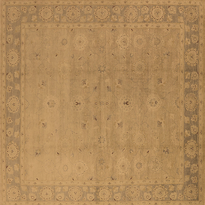 Square Machine Washable Oriental Brown Traditional Rug, wshurb796brn