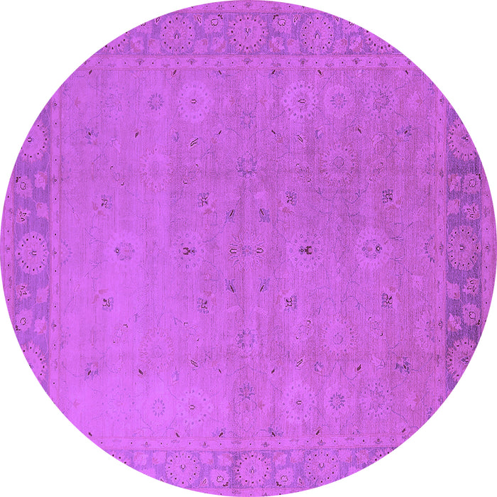 Round Oriental Purple Traditional Rug, urb796pur