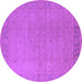 Round Oriental Purple Traditional Rug, urb796pur