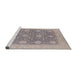 Sideview of Machine Washable Industrial Modern Rose Dust Purple Rug, wshurb797