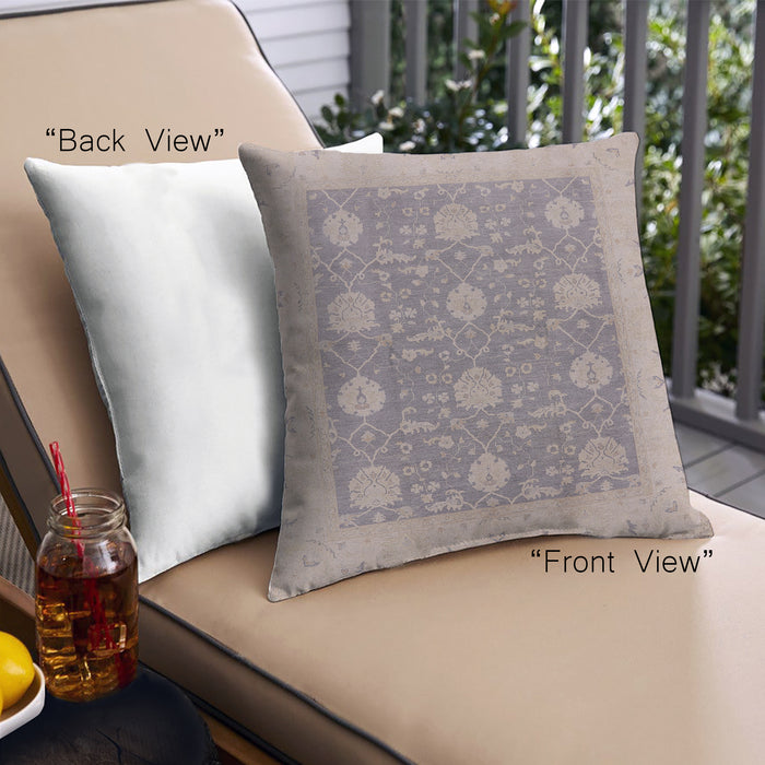 Front View of Mid-Century Modern Urban Square Rose Dust Purple Throw Pillow, 18 inch by 18 inch, pwurb797