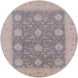 Round Machine Washable Industrial Modern Rose Dust Purple Rug, wshurb797
