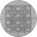 Round Oriental Gray Traditional Rug, urb797gry