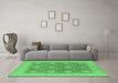 Machine Washable Oriental Emerald Green Traditional Area Rugs in a Living Room,, wshurb797emgrn