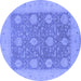 Round Oriental Blue Traditional Rug, urb797blu